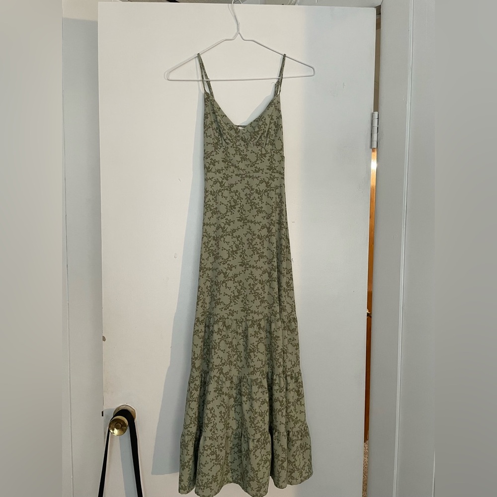 Ultra Flirt Olive Floral Maxi Dress